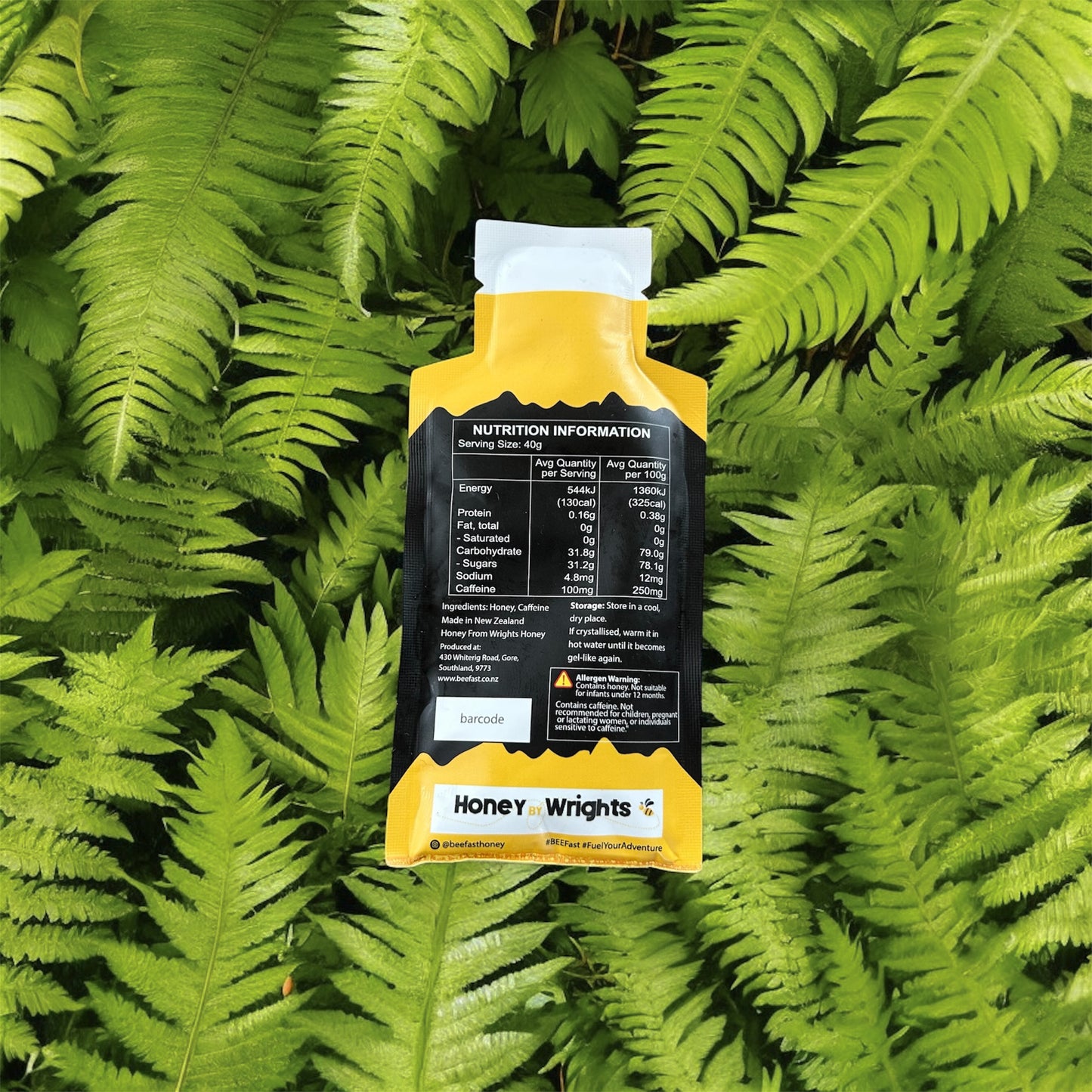 Bee Fast Clover Energy Gel + 100mg of caffeine